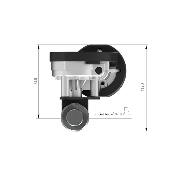 Actuator dimensions, RE25, strong motor, IPX1